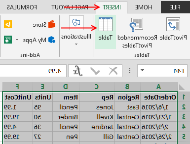 有用的微软Excel技巧:表格